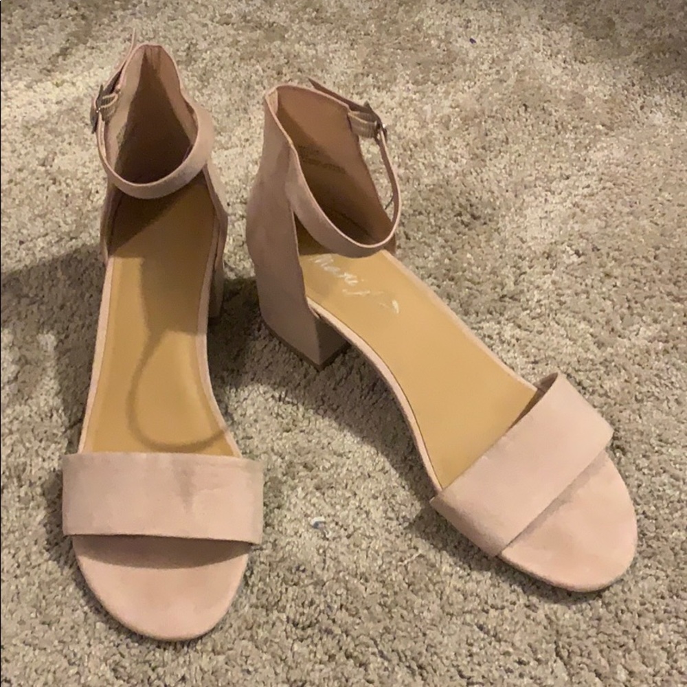 Blush kitten heels with ankle strap